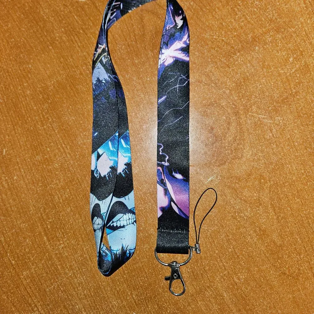 Solo Leveling Shadow Monarch Lanyard Dark Energy Print Keychain Strap